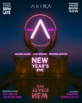 New Year’s Eve party at AKIRA nightclub Pattaya Walking Street Soi 15