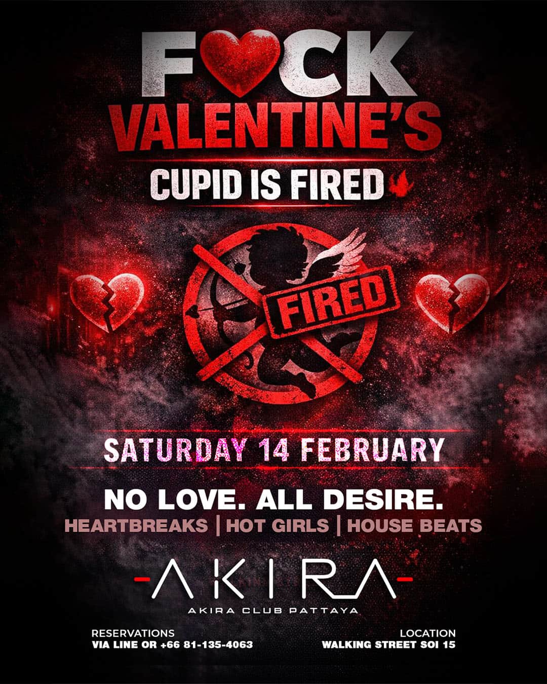 Valentine’s Party at AKIRA nightclub Pattaya Walking Street Soi 15